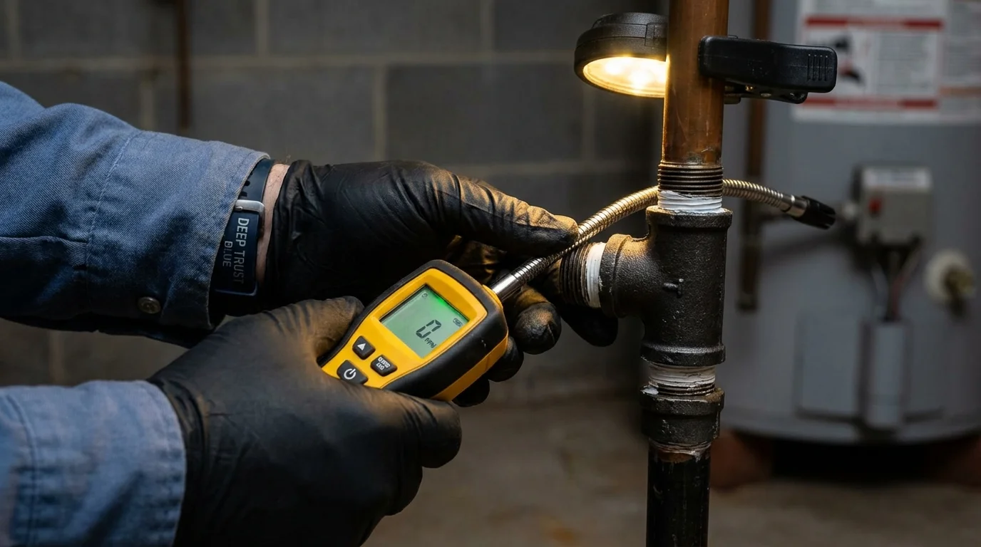 Gas leak detection with electronic sniffer by Johns Plumbing LLC in Accokeek